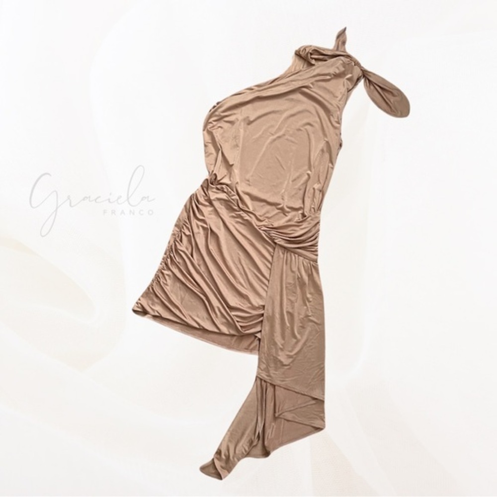 NEW Tan One Shoulder Mini Dress